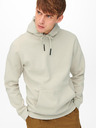 ONLY & SONS Béžová pánska basic mikina s kapucňou ONLY & SONS Ceres