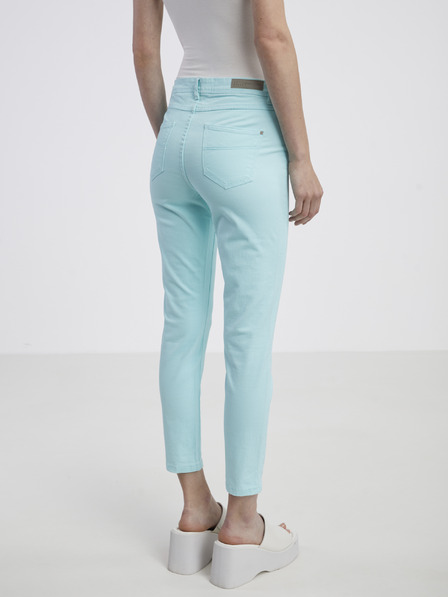 CAMAIEU Tyrkysové dámske džínsy skinny fit CAMAIEU
