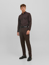 Jack & Jones Tmavohnedé pánske oblekové nohavice Jack & Jones Solaris