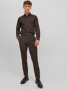 Jack & Jones Tmavohnedé pánske oblekové nohavice Jack & Jones Solaris