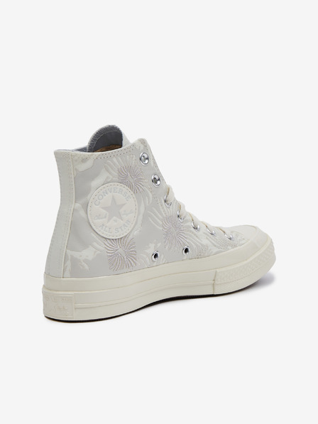 Converse Svetlošedé dámske členkové tenisky Converse Chuck 70 Floral
