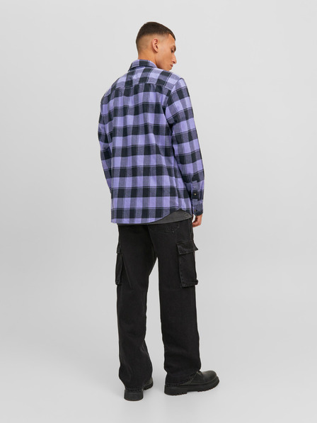 Jack & Jones Fialová pánska košeľa Jack & Jones Joshua Plaid Shirt