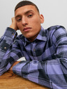 Jack & Jones Fialová pánska košeľa Jack & Jones Joshua Plaid Shirt