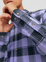 Jack & Jones Fialová pánska košeľa Jack & Jones Joshua Plaid Shirt