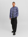 Jack & Jones Fialová pánska košeľa Jack & Jones Joshua Plaid Shirt