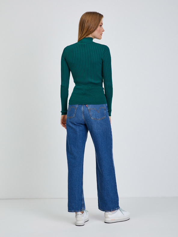 Orsay Zelený rebrovaný sveter ORSAY