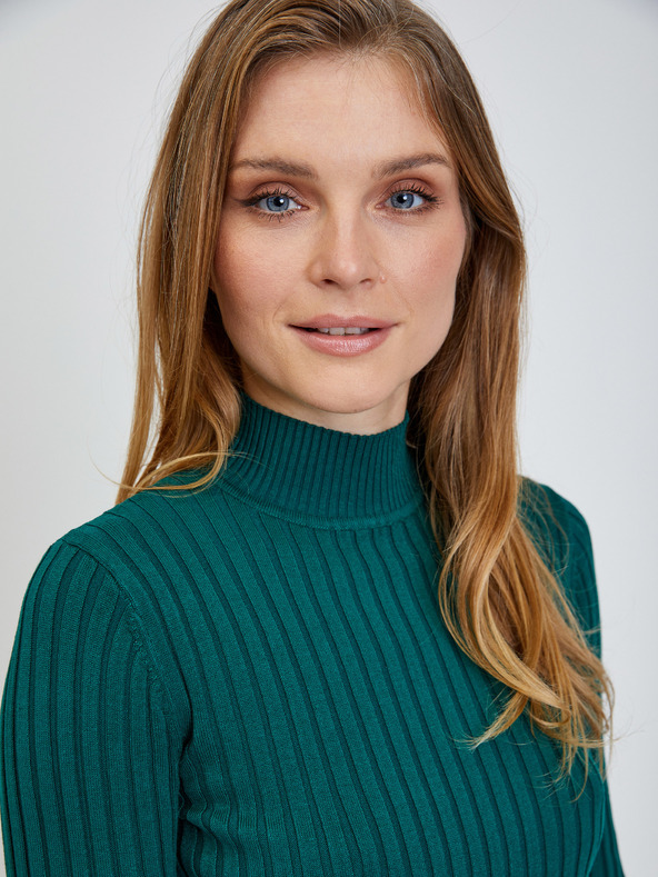 Orsay Zelený rebrovaný sveter ORSAY