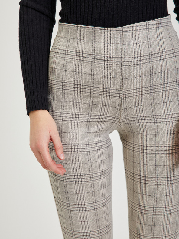 Orsay Béžové dámske kárované nohavice ORSAY