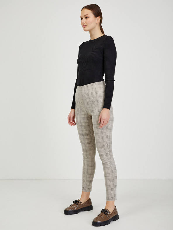 Orsay Béžové dámske kárované nohavice ORSAY