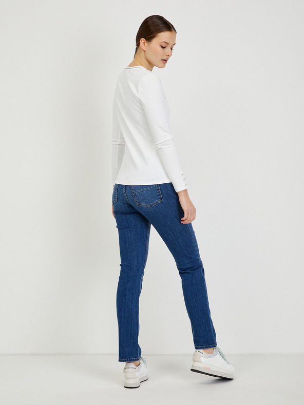 Orsay Biele dámske tričko s dlhým rukávom ORSAY