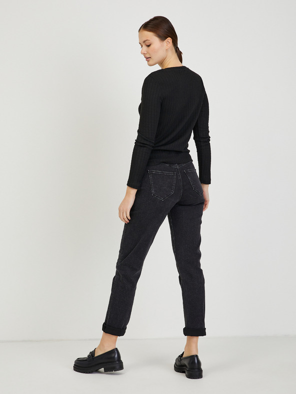 Orsay Čierny dámsky rebrovaný sveter ORSAY