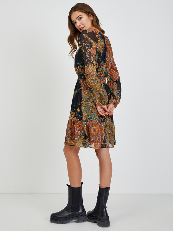 Orsay Čierno-hnedé dámske vzorované šaty ORSAY