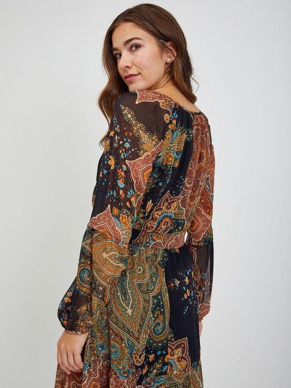 Orsay Čierno-hnedé dámske vzorované šaty ORSAY