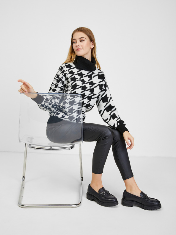 Orsay Čiernobiely dámsky vzorovaný sveter ORSAY