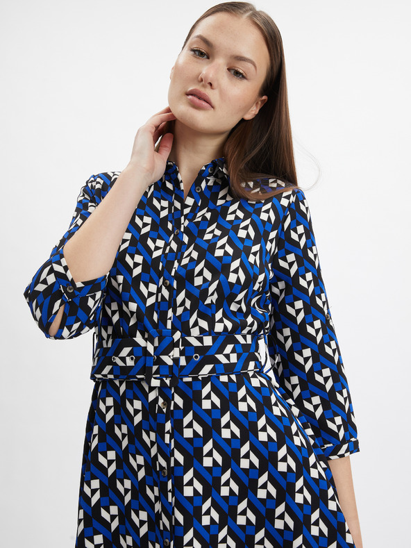 Orsay Čierno-modré dámske vzorované šaty ORSAY
