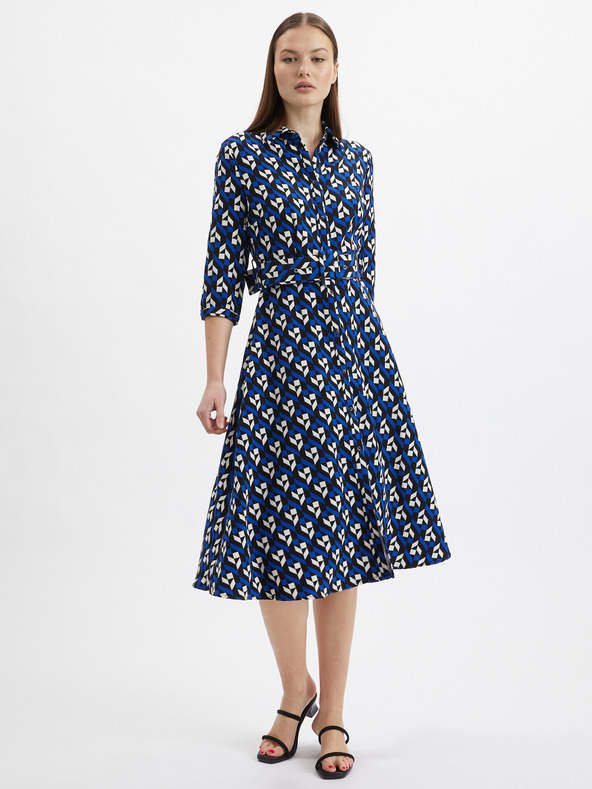 Orsay Čierno-modré dámske vzorované šaty ORSAY