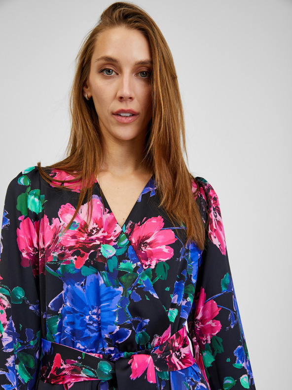 Orsay Čierne dámske kvetinové šaty ORSAY