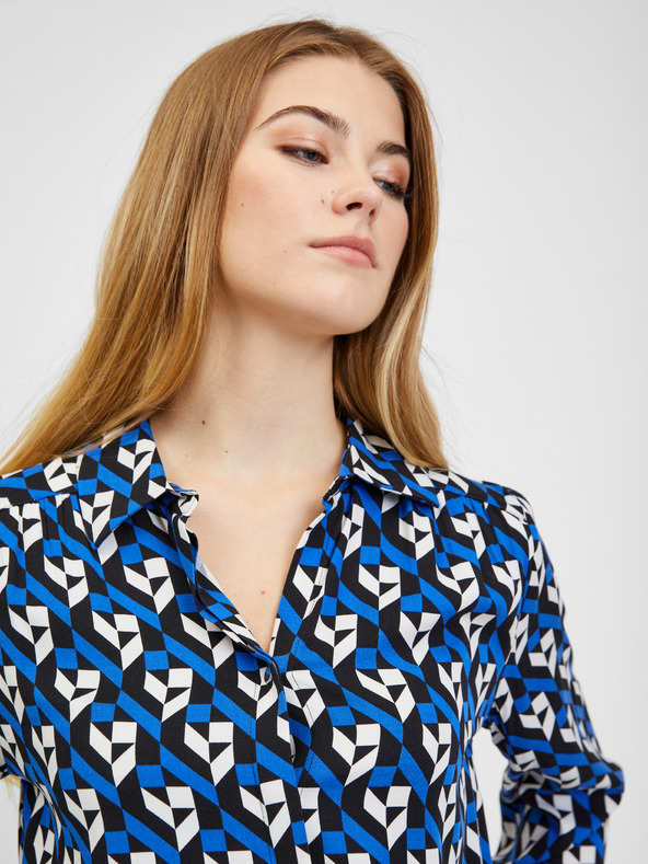 Orsay Čierno-modrá dámska vzorovaná blúzka ORSAY