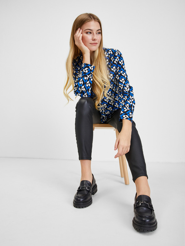 Orsay Čierno-modrá dámska vzorovaná blúzka ORSAY