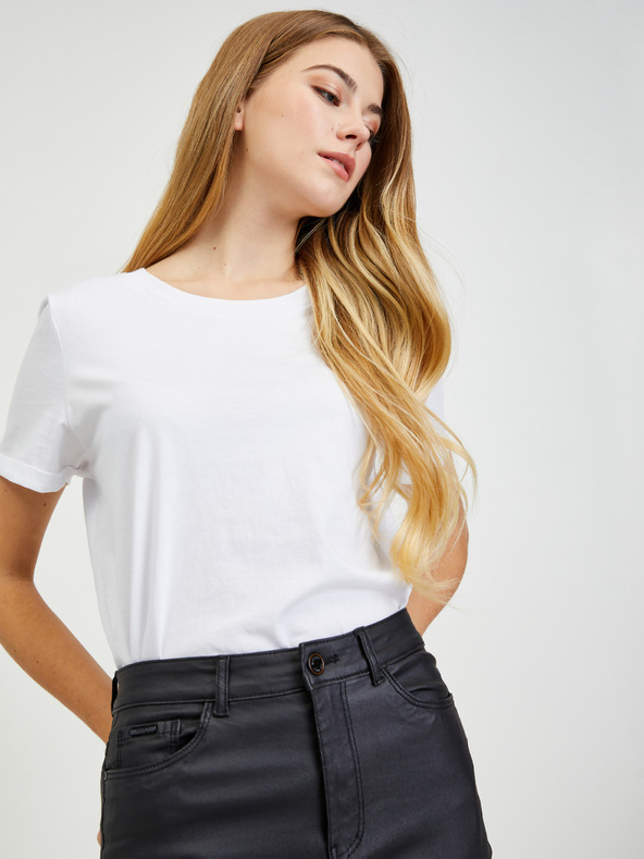 Orsay Čierne dámske kožené nohavice ORSAY