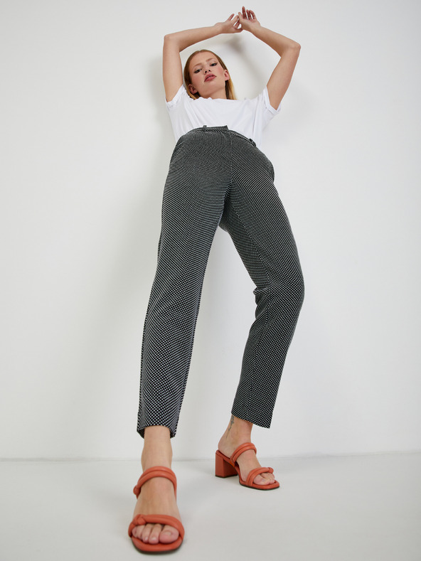 Orsay Bielo-čierne dámske bodkované nohavice ORSAY