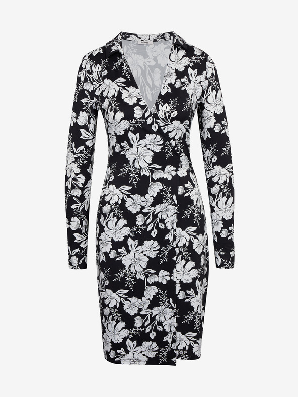 Orsay Bielo-čierne dámske kvetované šaty ORSAY