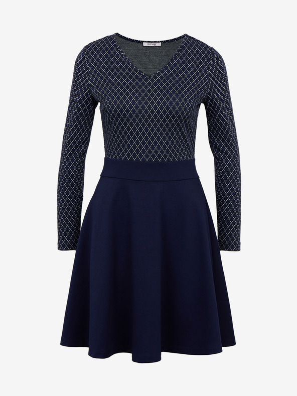 Orsay Tmavomodré dámske vzorované šaty ORSAY