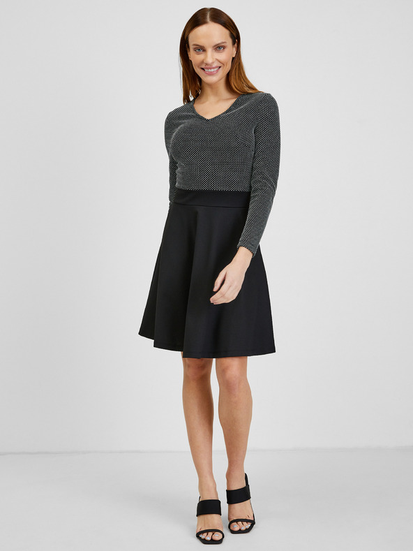 Orsay Čierne dámske vzorované šaty ORSAY