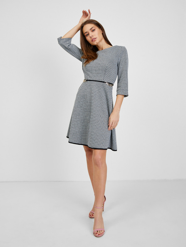 Orsay Bielo-čierne dámske vzorované šaty ORSAY