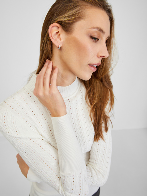 Orsay Biely dámsky rebrovaný sveter ORSAY