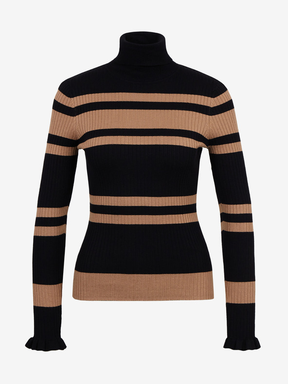 Orsay Hnedočierny dámsky pruhovaný sveter ORSAY