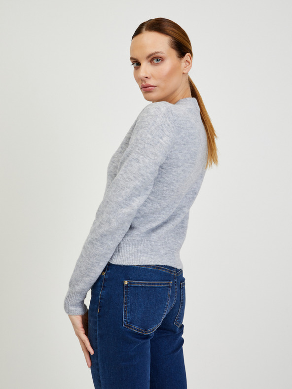 Orsay Svetlosivý dámsky pruhovaný sveter z vlnenej zmesi ORSAY