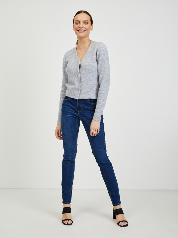 Orsay Svetlosivý dámsky pruhovaný sveter z vlnenej zmesi ORSAY