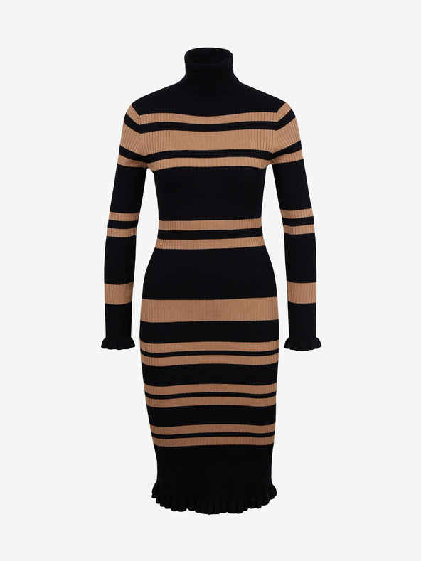 Orsay Hnedo-čierne dámske pruhované šaty ORSAY