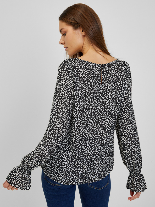 Orsay Bielo-čierna dámska vzorovaná blúzka ORSAY
