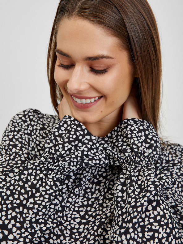 Orsay Bielo-čierna dámska vzorovaná blúzka ORSAY