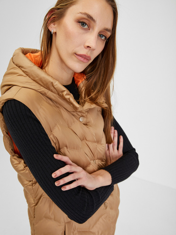 Orsay Hnedá dámska prešívaná vesta ORSAY