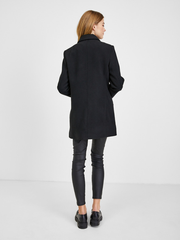 Orsay Čierny dámsky zimný kabát s vlnou ORSAY