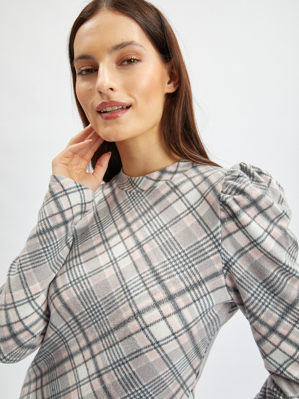 Orsay Ružovo-sivý dámsky károvaný sveter ORSAY