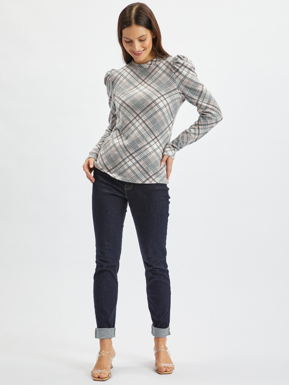 Orsay Ružovo-sivý dámsky károvaný sveter ORSAY