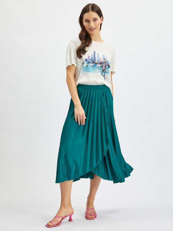 Orsay Petrolejová dámska plisovaná midi sukňa ORSAY