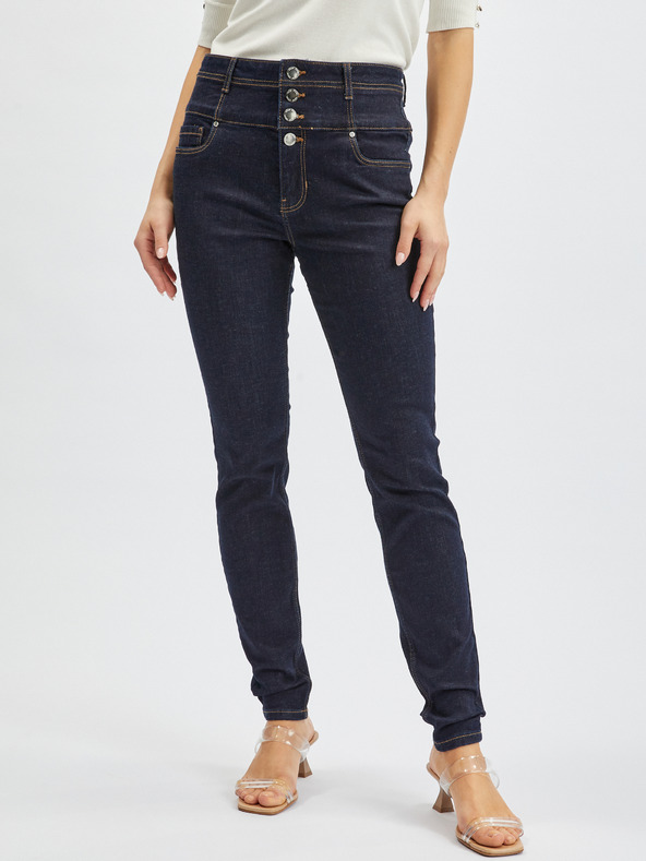 Orsay Tmavomodré dámske skinny fit džínsy ORSAY