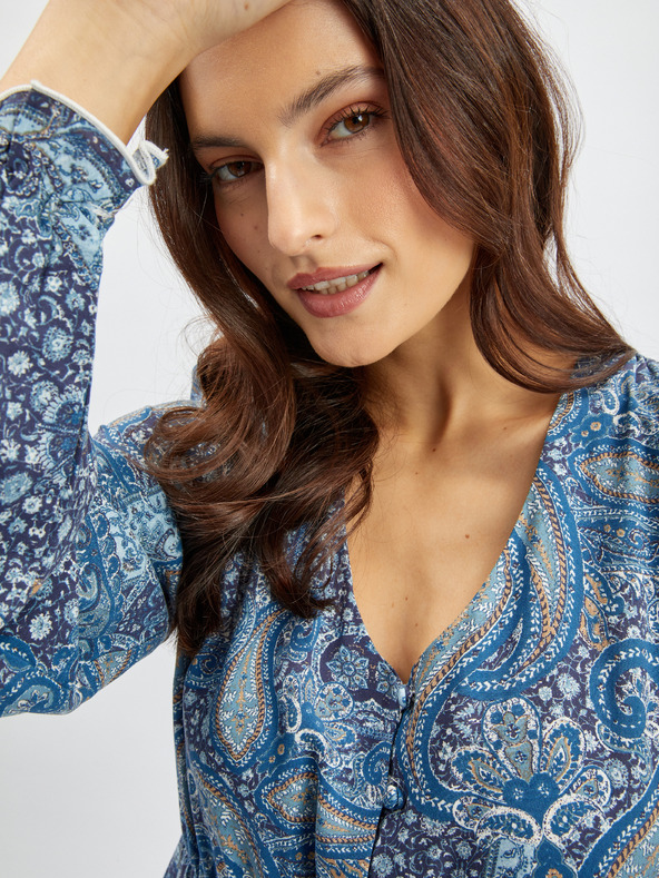 Orsay Modré dámske vzorované midi šaty ORSAY