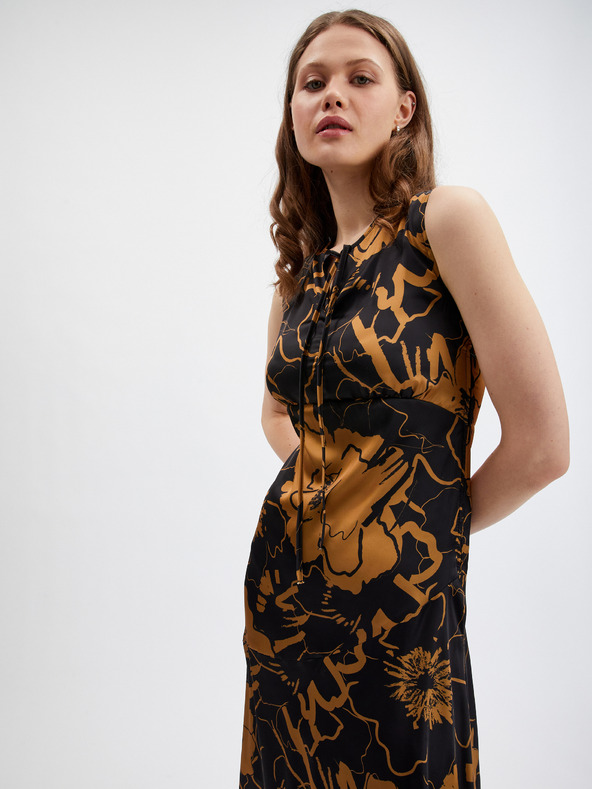 Orsay Hnedočierne dámske saténové šaty ORSAY