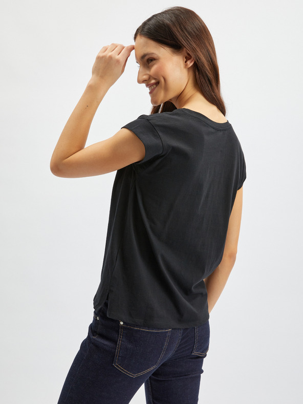 Orsay Biela a čierna kvetinová košeľa ORSAY