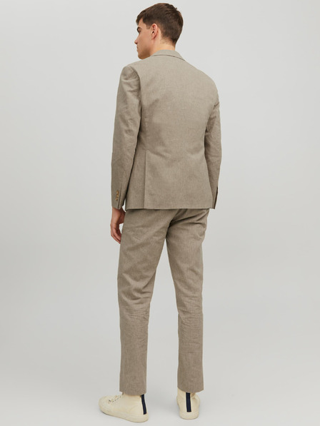 Jack & Jones Jack & Jones Riviera pánske béžové ľanové sako