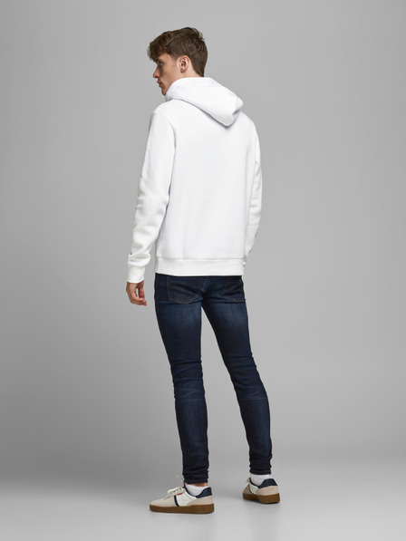 Jack & Jones Biela pánska mikina s kapucňou Jack & Jones Corp