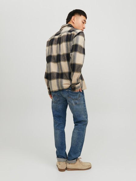 Jack & Jones Jack & Jones Darren Beige Pánska kockovaná košeľa