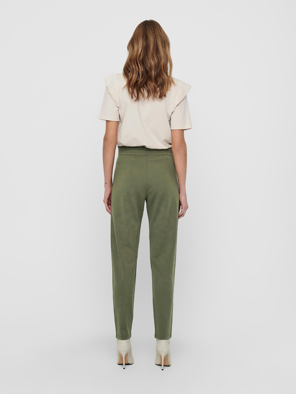 Jacqueline de Yong JDY Catia Zelené orezané nohavice so zaväzovaním