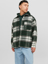 Jack & Jones Tmavozelená pánska košeľa Jack & Jones Zac Plaid Outerwear Shirt